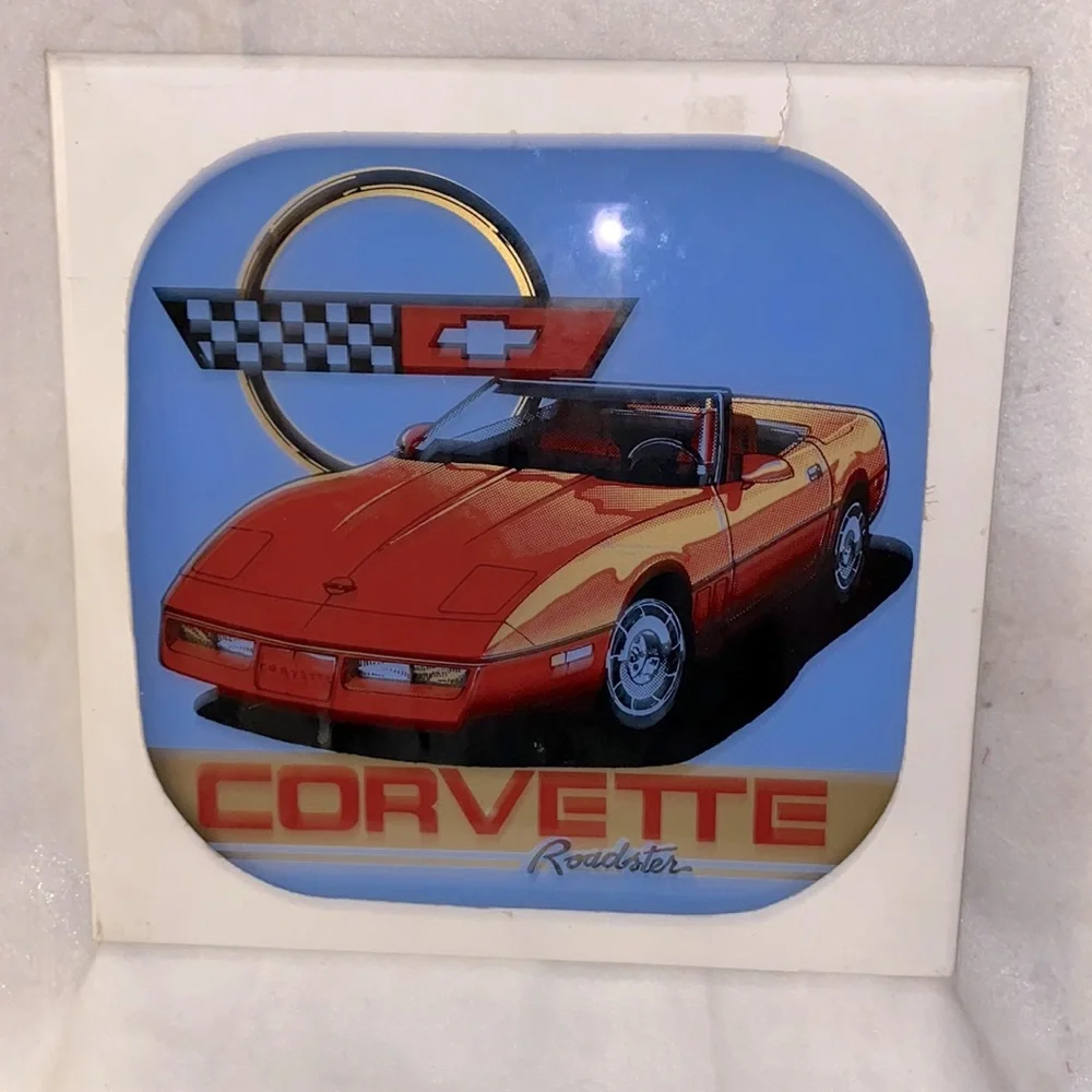 Corvette Roadster Glass Wall Decor